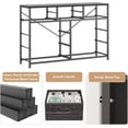 thumbnail image 4 of 10-cajón negra cómoda & mesa de TV entertainment center: fabric almacenamiento cómoda con steel frame y wood top para dormitorio, hallway, nursery, y closets, 4 of 5