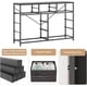 thumbnail image 4 of 10-cajón negra cómoda & mesa de TV entertainment center: fabric almacenamiento cómoda con steel frame y wood top para dormitorio, hallway, nursery, y closets, 4 of 5