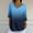 Blue, variant on EchfiProm Fall Womens Tops V Neck Khaki Casual Short Sleeve V Neck Loose Gradient Blouse