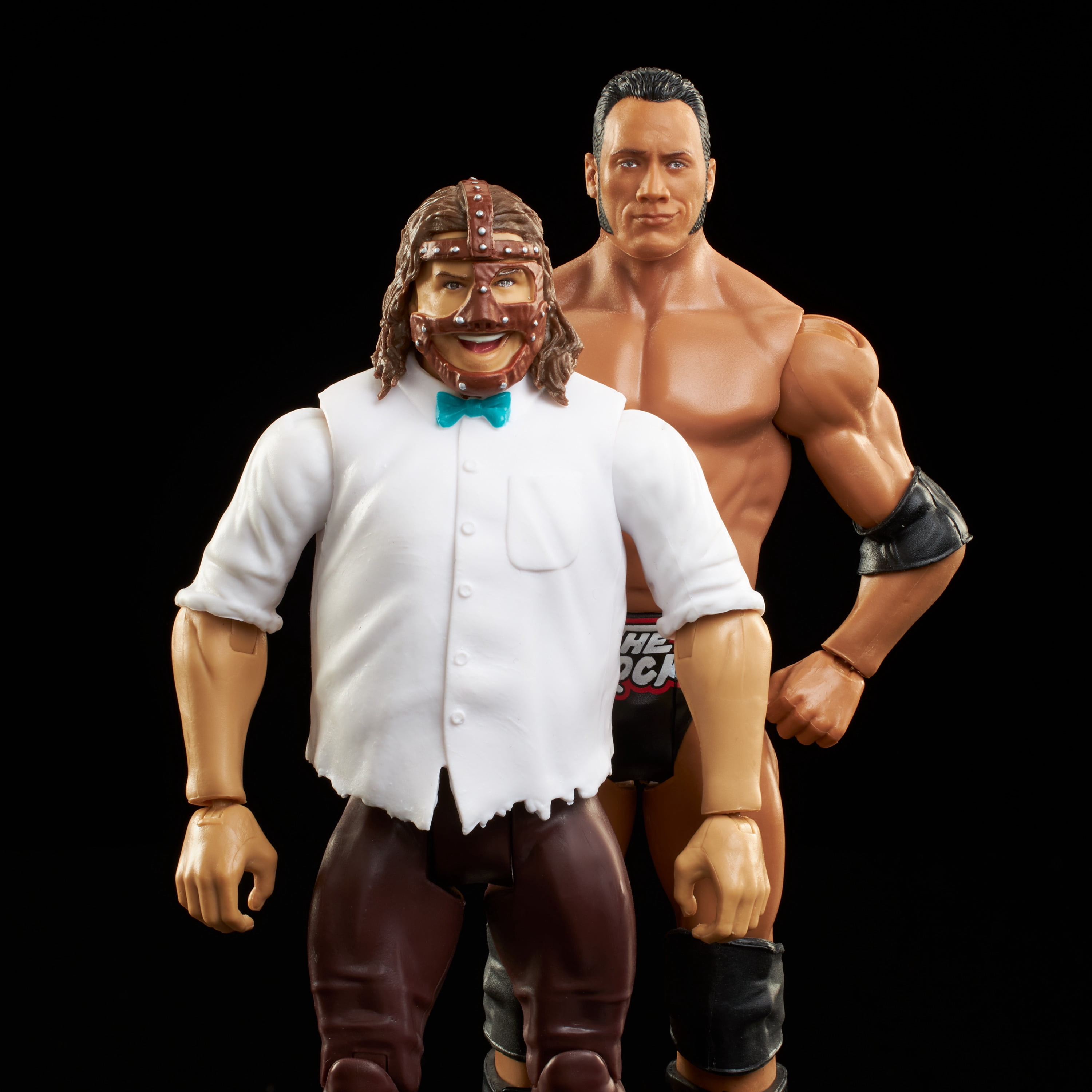 WWE Championship Showdown The Rock vs Mankind Collectible Action Figures 2-Pack, Multicolor, 0.69 lb