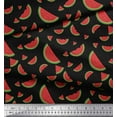 thumbnail image 3 of Soimoi Black polyester Crepe Fabric Watermelon Fruits Decor Fabric Printed Yard 52 Inch Wide, 3 of 3