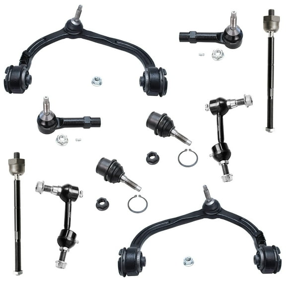 Detroit Axle - Front Upper Control Arms w/ Ball Joints Tie Rods Sway Bars Replacement for 2003-2004 Ford Expedition