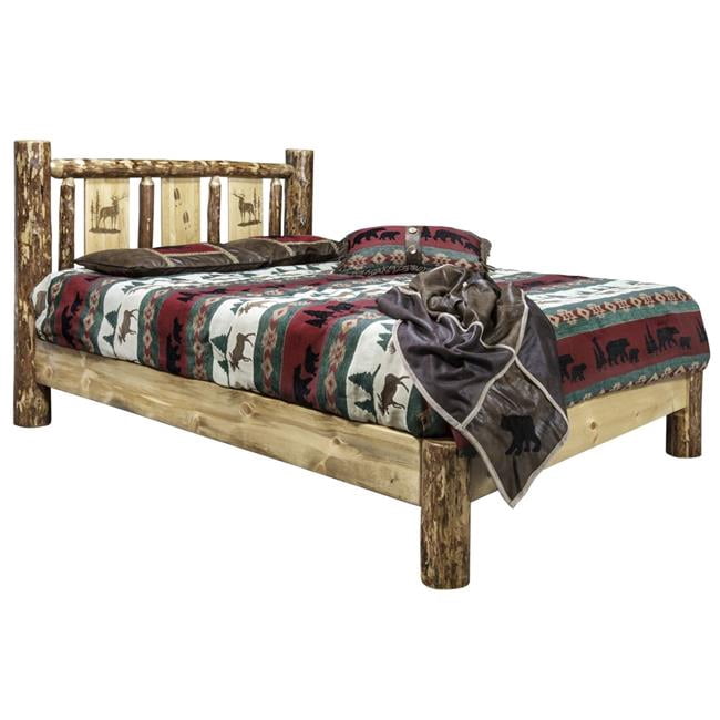 Montana Woodworks MWGCPBKLZELK Glacier Country Platform Bed with Laser