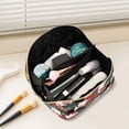 thumbnail image 2 of FORMRS Makeup Bag Travel Cosmetic Organizer for Women Fold Flat Zipper Pouch with Handle, Black Lucky Cat, 2 of 8