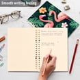 thumbnail image 4 of FORMRS 1-Subject Spiral Notebook 8" x 5" College Ruled 60 Refillable Sheet A5 Hard Cover, 2 Pack, Flamingo Leaves Pattern, 4 of 7