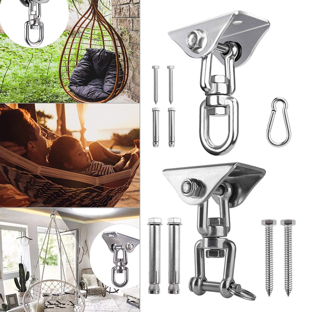 360° Rotatable Hammock Hook Swing Chair Ultimate Hanging Kit Stainless