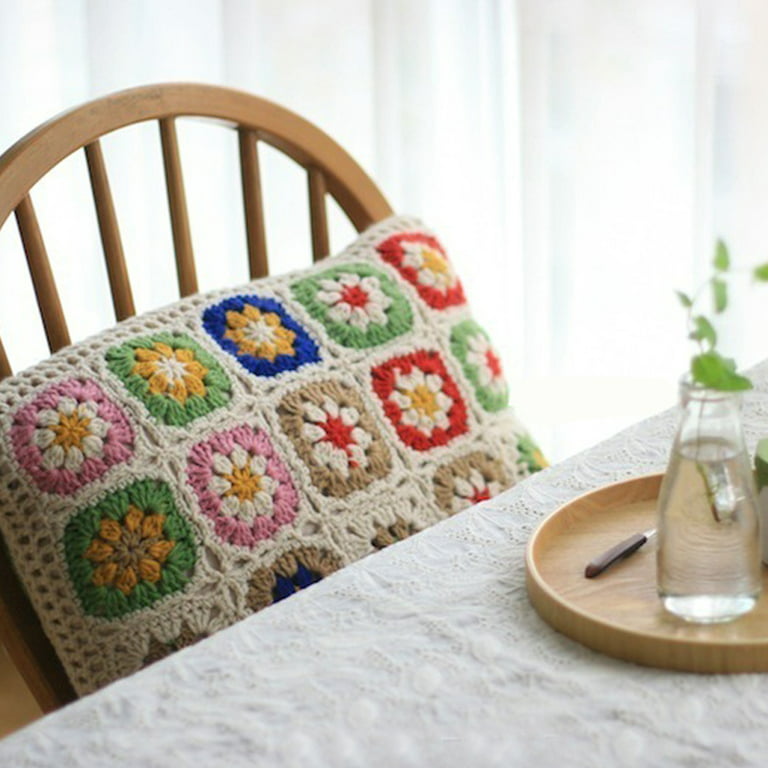 The Sak Home 18 x 18 Pillow Cover, Crochet Floormats & Pillows
