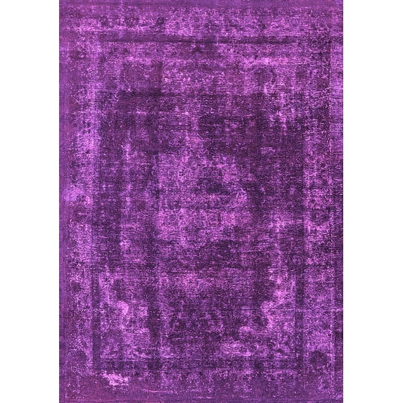 Ahgly Company Indoor Rectangle Oriental Purple Industrial Area Rugs, 8' x 12'
