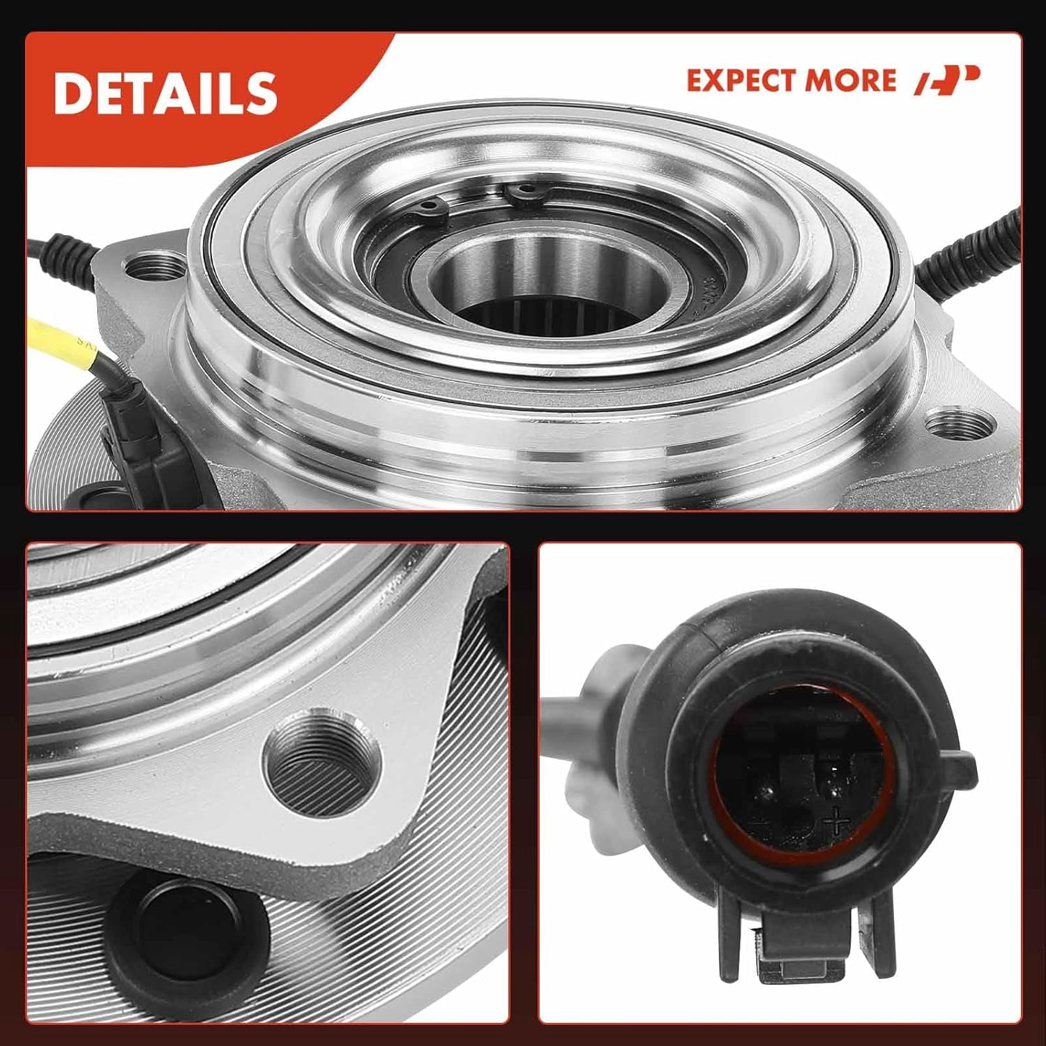 A-Premium 2 x Front Wheel Bearings and Hub Assembly Compatible with Ford F-250/350 Super Duty 2005-2010, F-450/550 Super Duty 2010, 4WD & SRW, w/ABS 8-Lug, Replace # 515081
