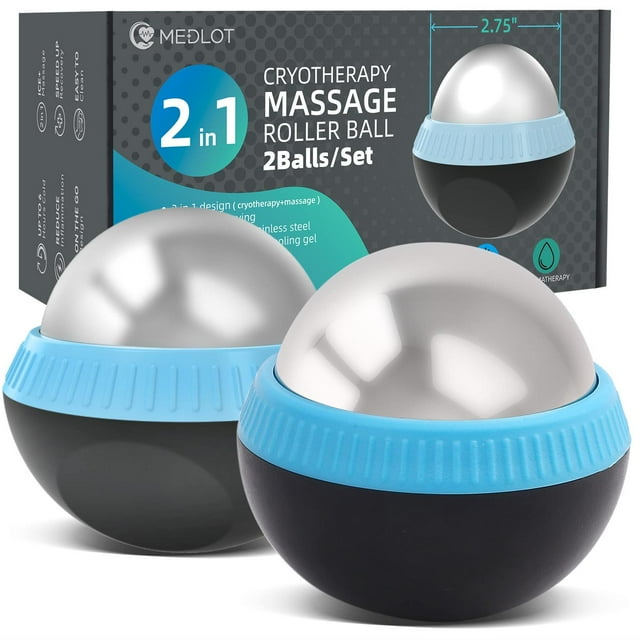 Bola De Masaje Frío MEDLOT Azul Claro Juego De 2 Para Alivio Muscular Corporal