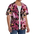 thumbnail image 2 of Sikiie Rose Flowers Men's Wrinkle Free Untucked Cuban Shirt Business Casual Button Down Shirts Short Sleeve ShirtSmall, 2 of 5
