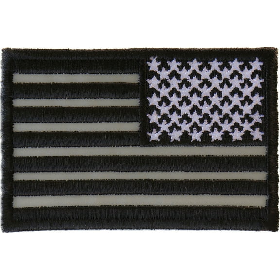 Reverse Black Reflective US Flag Patch
