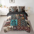 thumbnail image 3 of Feelyou Vintage Boho Aztec Twin Bedding Sets 7-Piece for Men, Hippie Rustic Bear Bedding Comforter Set, Southwestern Theme Reversible Sheet Sets, Super Cozy Room Decor, 3 of 8