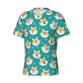 thumbnail image 3 of Yiaed Cute Shiba1 Print Mens Short Sleeve Tight Fit T-Shirt, Crewneck Casual Tee-Small, 3 of 5