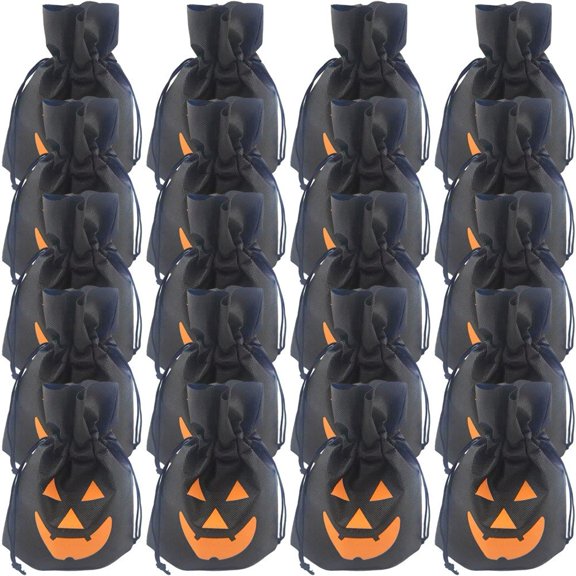 Hzzsbu Halloween Drawstring Bags - 20pcs Pumpkin Ghost Storage Pouches for Candy & Party Favors