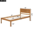 thumbnail image 4 of Tcbosik Twin Size Wood Platform Bed, Natural Oak, 4 of 8