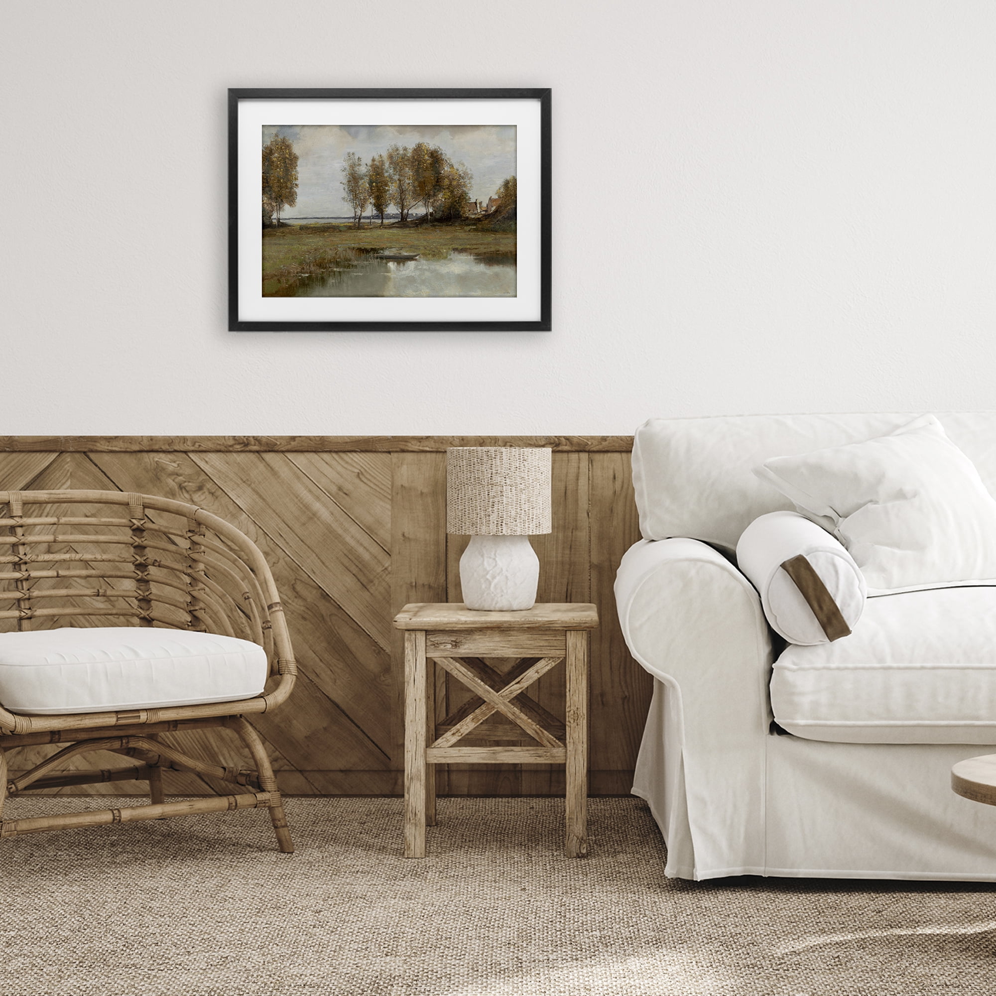 Stupell Industries A Peaceful Spot Landscape Black Framed Print Under Glass, design by Amber Sterling