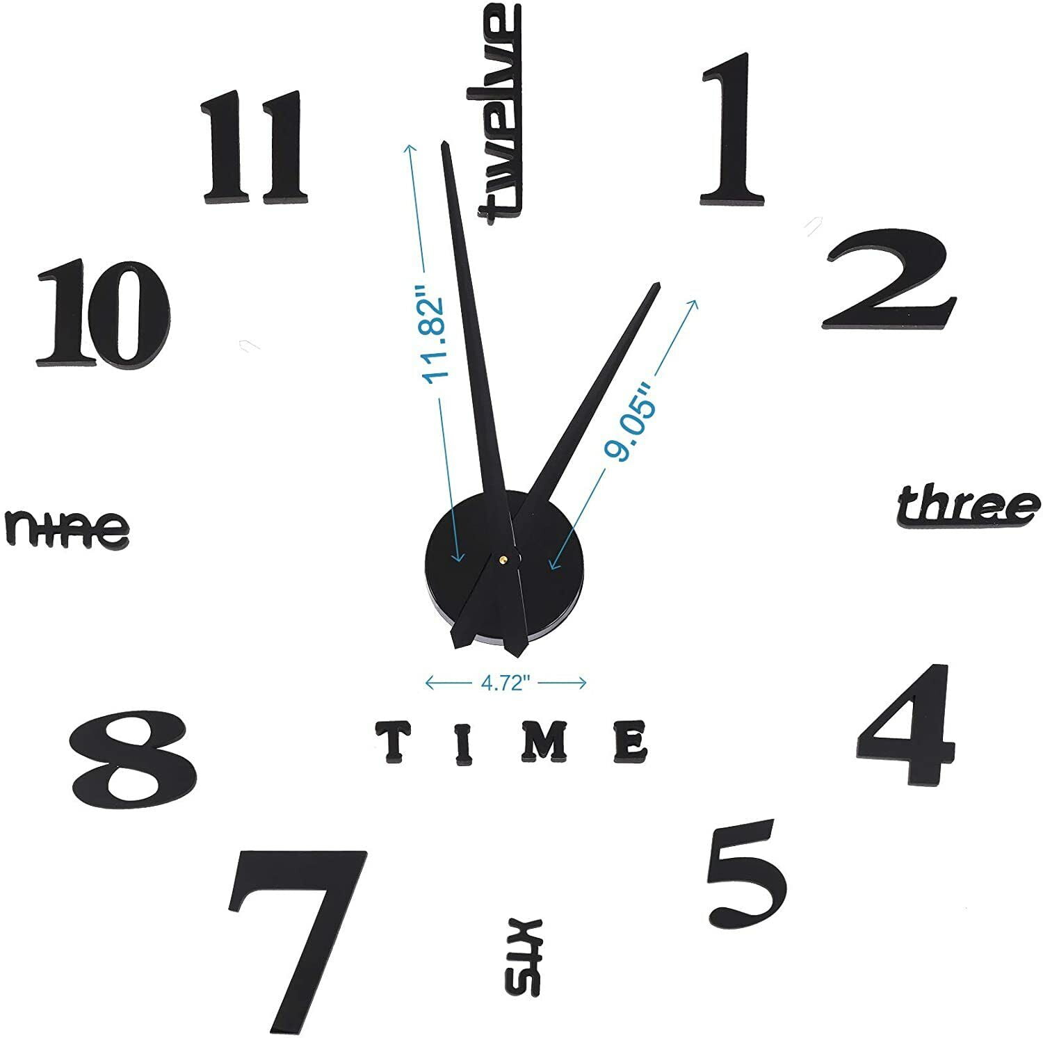 DIY Wall Clock Large Watch Silent Home Office School Number Clock diy-wall-clock-large-watch-silent-home-office-school-number-clock