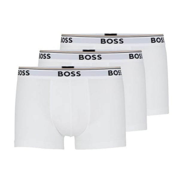 Calzoncillos BOSS de algodón elástico XL, paquete de 3, blancos