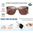 thumbnail image 4 of FEISEDY Women Oversized Vintage Polarized Sunglasses Square Cute Trendy Classic Simple Men B2758, 4 of 8