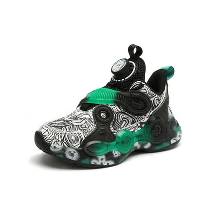 

Daeful Boys Athletic Shoes Fitness Workout Fashion Sneaker Mid Top Sports Shoe Chunky Nonslip Sneakers Walking Trainers Green 4Y