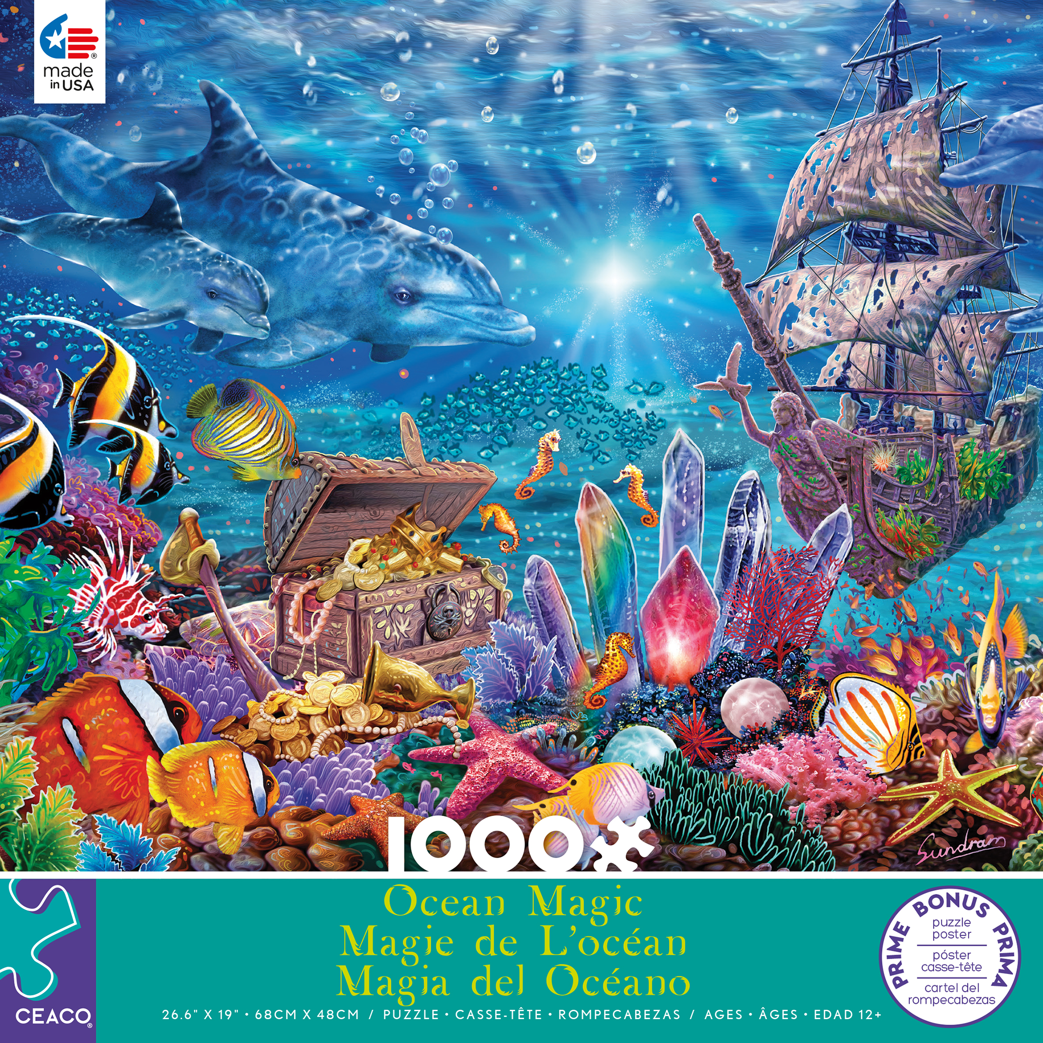 Ceaco 1000-Piece Ocean Magic Treasures of the Sea Interlocking Jigsaw Puzzle