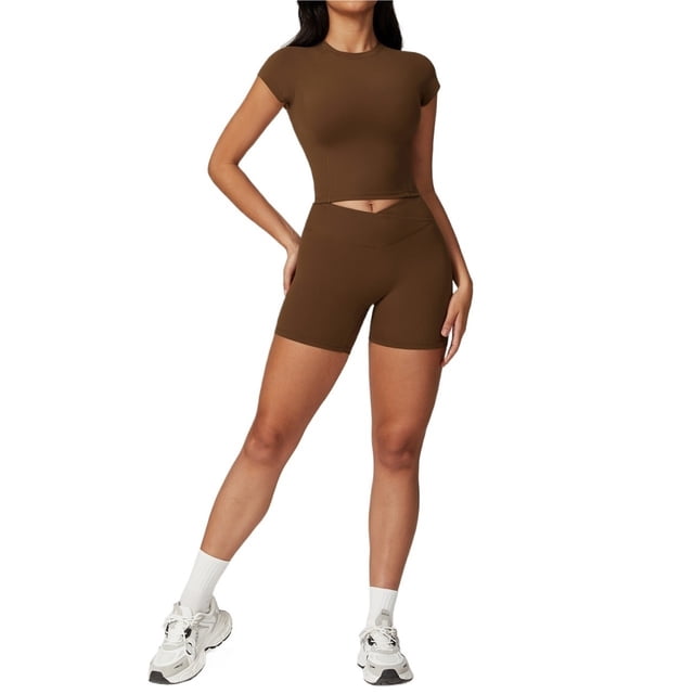 Conjuntos de entrenamiento for mujer, 2 piezas, sujetador deportivo, camiseta sin mangas, polainas de cintura alta, gimnasio, yoga, ropa activa, camiseta de entrenamiento for mujer