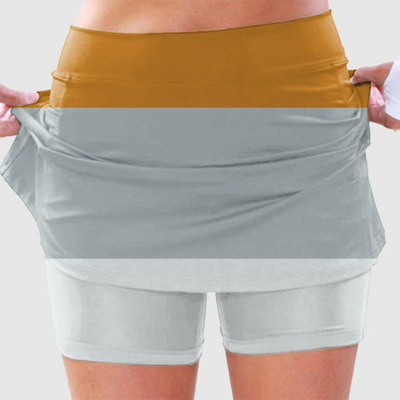 MKLEKYY Womens Pants Skirts for Women Trendy Summer Stretch Yoga Culottes Solid Athletic Shorts High Waist Lightweight Tight Joggers with Pocket Joggers