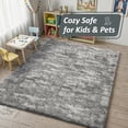 thumbnail image 6 of Pentantan 8ft x 10ft Shag Area Rug, Soft Fluffy Rugs for Living Room Bedroom, Modern Tie-dye Home Carpet, Light Gray, 6 of 7