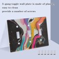 thumbnail image 3 of Yayeee Toggle Light Switch Wall Plate 3-Gang 6.37"x4.48" Decorative Outlet Cover, Colorful Black, 3 of 7