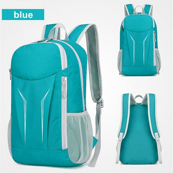 Latrodar Lightweight Hiking Backpack Water, 16L Packable Daypack Foldable Small Backpack For Travel, Biking Blue Novelty 5.2x1.6 Inch