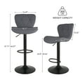 thumbnail image 3 of Hawsaiy Modern Bar Stools Set of 3, Adjustable Faux Leather Upholstered Swivel Bar Stools, Counter Height Bar Chairs with Back for Kitchen Island, Dark Gray, 3 of 10