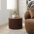 thumbnail image 5 of Nesting Coffee Table Set of 2, Matte Brown Round Wooden Coffee Tables, Modern Luxury Side Tables Accent End Table for Living Room Apartment, 5 of 7
