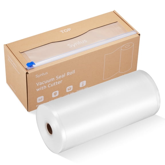 Syntus 11" x 130' Food Vacuum Seal Bags Keeper with Cutter, Vacuum Sealer Bags Rolls for Food Storage