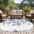 thumbnail image 5 of Navy Blue Leaves 6ft Round Rugs, Summer Botanical Washable Non-Slip Area Rugs for Living Room Bedroom Kitchen, Soft Low Pile Dining Room Kicthen Circle Carpet, Indoor Floor Rug Farmhouse Abstract Art, 5 of 9