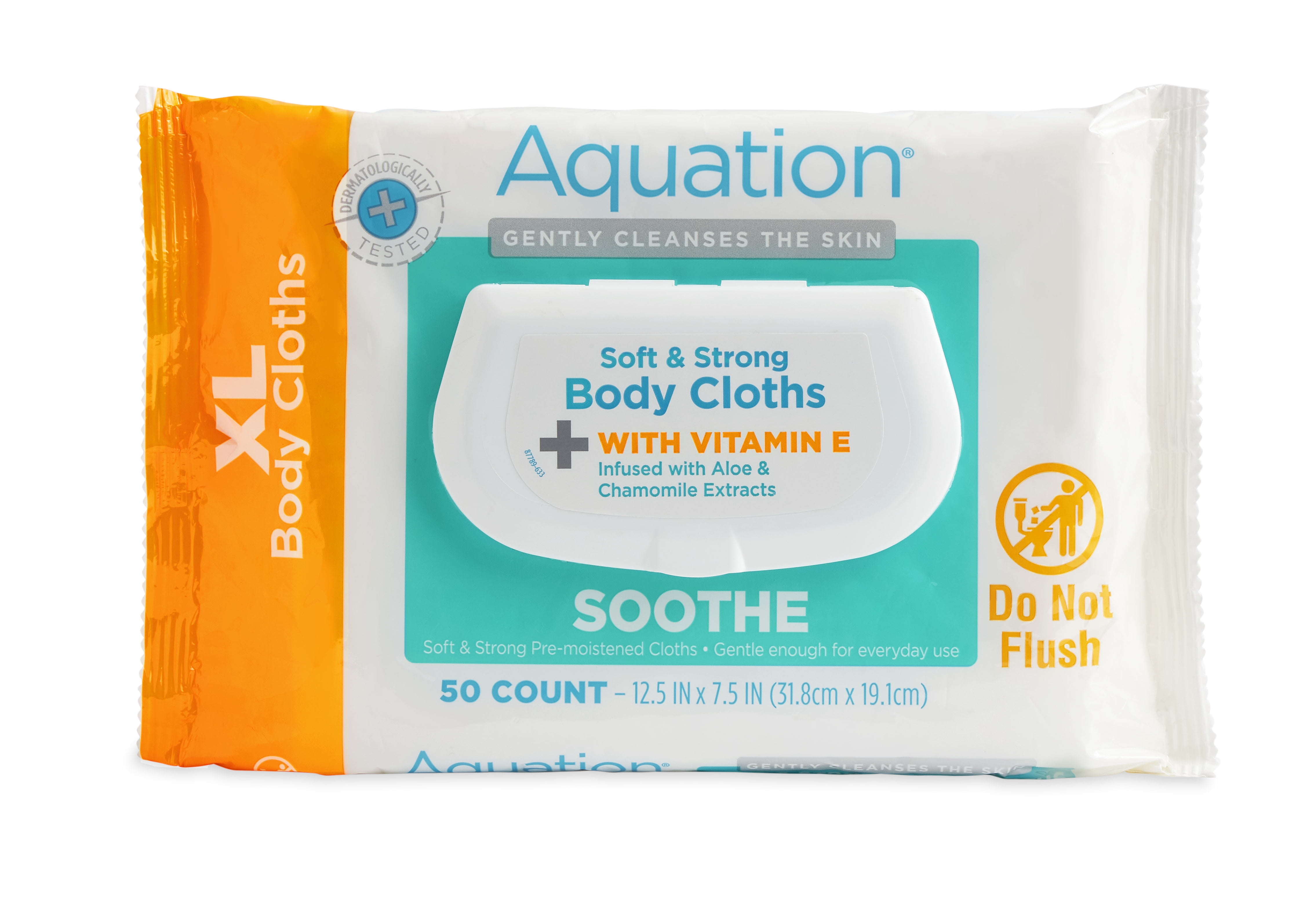 Aquation All Body XL Soft & Strong Body Cloths, 50 Count