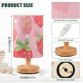 thumbnail image 3 of Cute Strawberry Table Lamp USB Bedside Desk Nightstand Lamp Printed Gifts Small Lamp Wood Base for Bedroom Living Room Kids Room College Dorm, 3 of 7