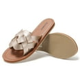 thumbnail image 4 of Ataiwee Women's Slide Sandals, Fashion Strappy Braided Slip On Flat Summer Shoes., 4 of 6