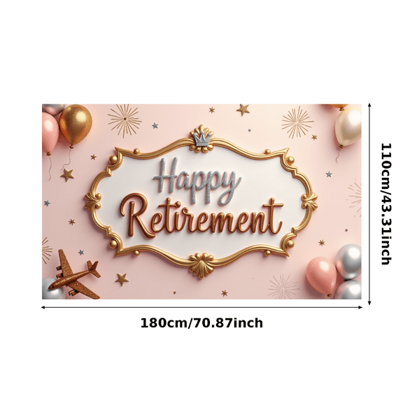 Decorative Design Happy Retirement Glitter Frame Balloon Star Airplane for Retirement Party Indoor Office Celebration