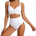 thumbnail image 3 of UTSJKR Women's 2026 Trendy High Waist Two Piece Bikini Set, European Sexy Cross Border Bathing Suit, Beach Swimwear White XXL, 3 of 6