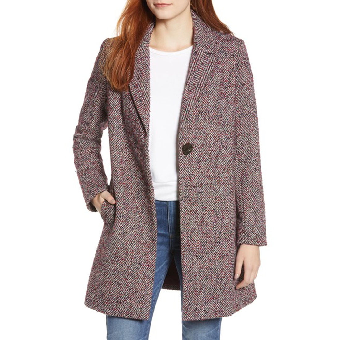 Sam Edelman - Sam Edelman Reefer Jacket, Purple Tweed, 4 - Walmart.com - Walmart.com