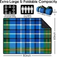 thumbnail image 5 of Picnic Blankets Waterproof Foldable Extra Large,80"x 60" Outdoor Beach Blanket Sandproof,3-Layer Lightweight Handy Mat Tote Picnic Camping Rugs for Outside Your Rv(Blue&Green Checkered), 5 of 6