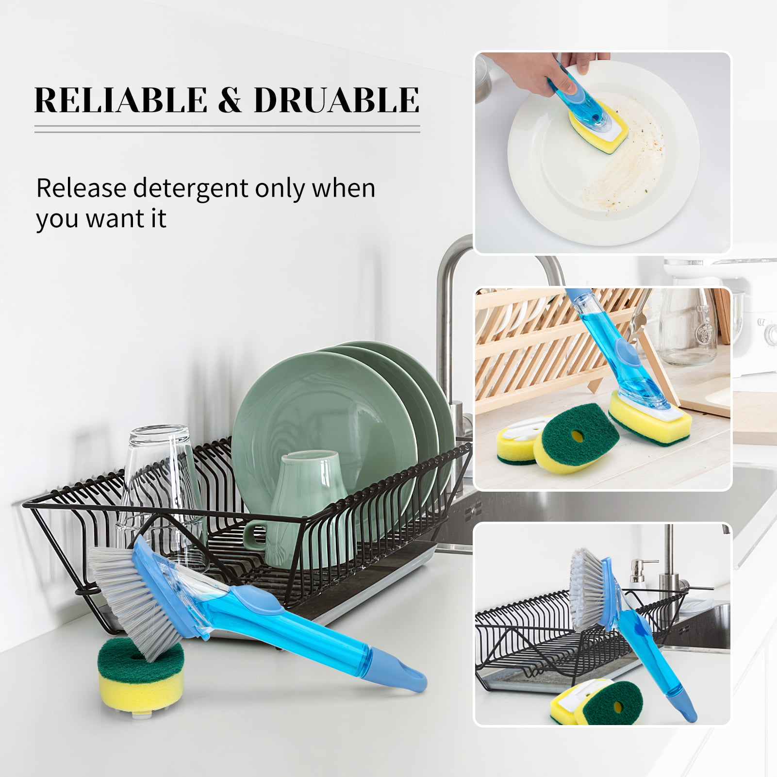 Nokstar Soap Dispensing Dish Brush,Kitchen Brush ,Dish Cleaning