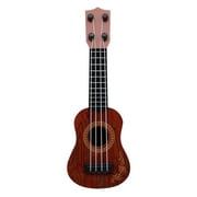 Daciye Kids Ukulele Toy, Small Guitar Toy, String Musical Instrument (Brown)