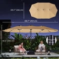 thumbnail image 3 of Outsunny Parasol de Patio Double Face de 15 Pi, Parasol d'Extérieur avec Base, Kaki, 3 of 10