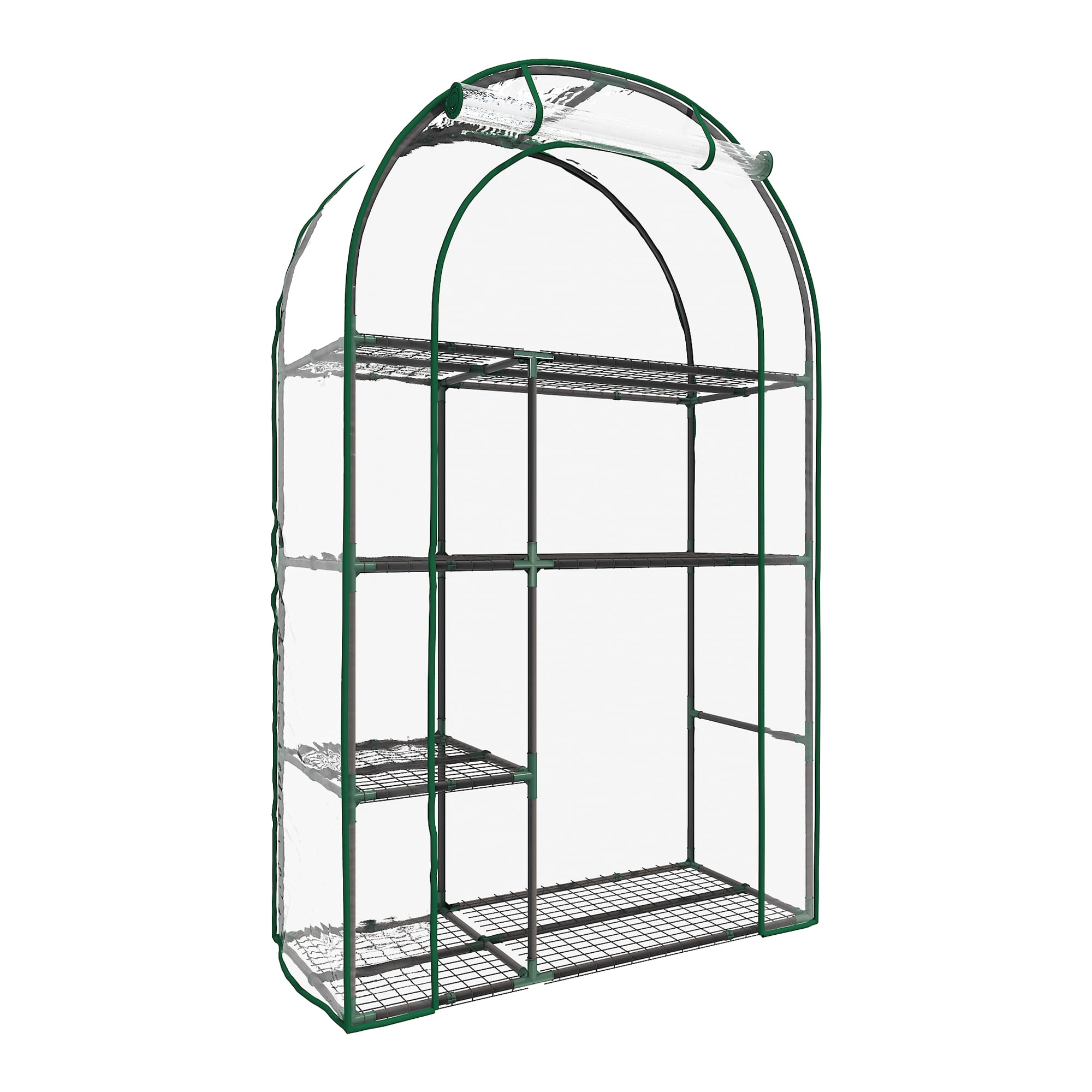 GAZEBETER Small Greenhouse 4-Tier,40 x 18 x 63'' Mini Greenhouse for Indoor Outdoor,Portable Plastic Plant Green House Mini with Roll-up Zipper Door,Clear