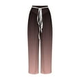 thumbnail image 3 of Bixock Summer Plus Size Pants for Women Print Drawstring High Waist Wide Leg Pants Loose Straight Legs Pants Workout Sport Loungewear Beach Vacation Casual Pants, 3 of 4