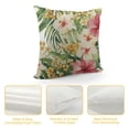 thumbnail image 4 of PRATYUS  Tropical Flower Pillowcases,Watercolor Summer Hawaii Palm Tree Leaf and Tropical Flower Decorative Cushion Cover Square Throw Pillow Cover 12x12in, 4 of 5