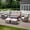 Brown Wicker, variant on POCASSY Luxury 6" Extra Thick Cushion Patio Furniture Set, 5-Piece Outdoor Patio Furniture Set with Swivel Patio Chairs, Sofa Couch and Coffee Table, Outdoor Conversation Set for Porch Balcony