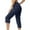 Dark Blue, variant on Kovlvoll Capri Pants for Women High Waist Tapered Leg Summer Solid Color Casual Cropped Cargo Pants with Pockets